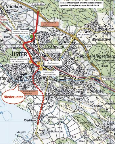 Kartenausschnitt Quartier Niederuster